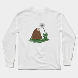 Hedgehog with Flower Long Sleeve T-Shirt